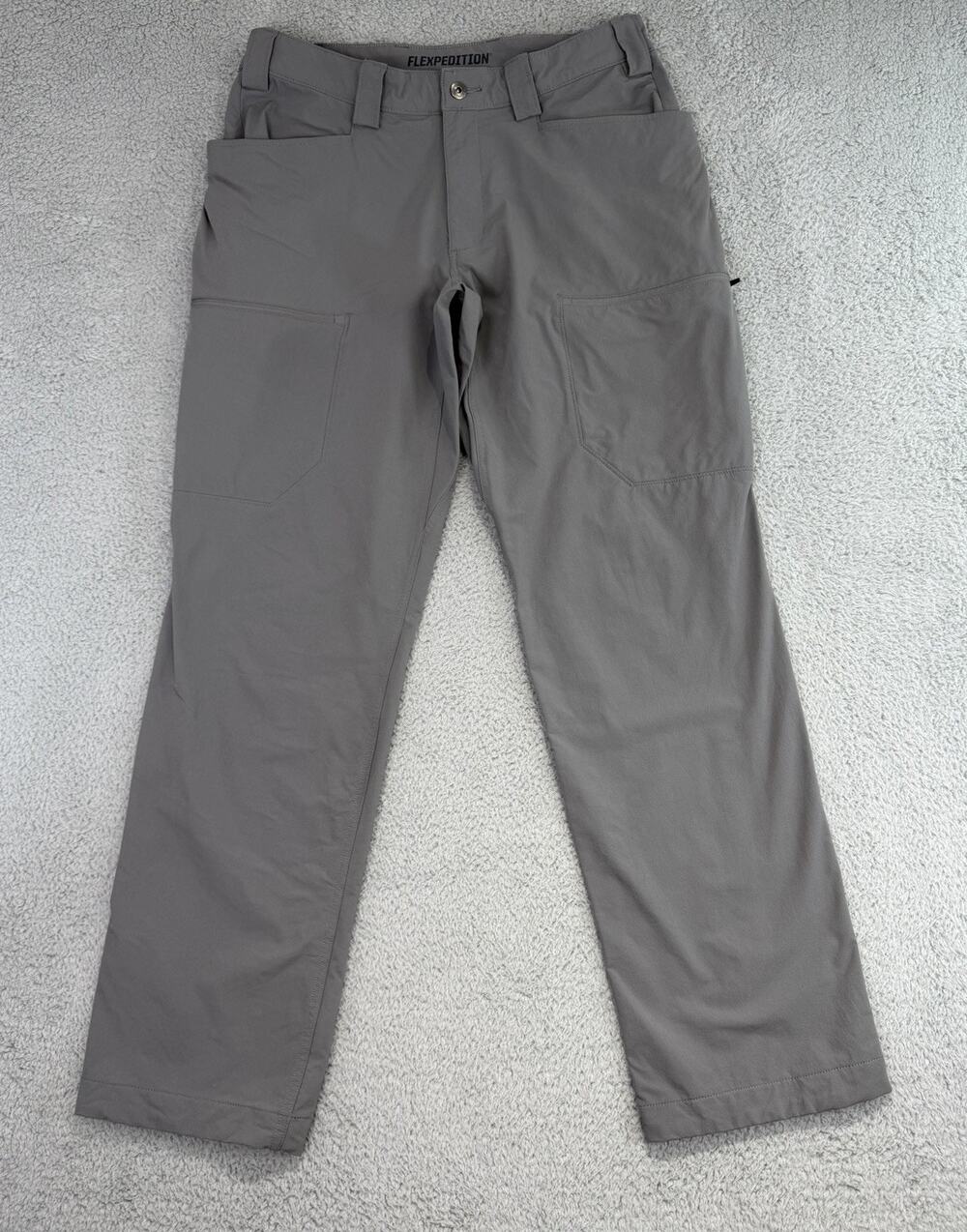 Duluth Trading Flexpedition Pants Mens 34x34 Gray Cargo Nylon Stretch Outdoor